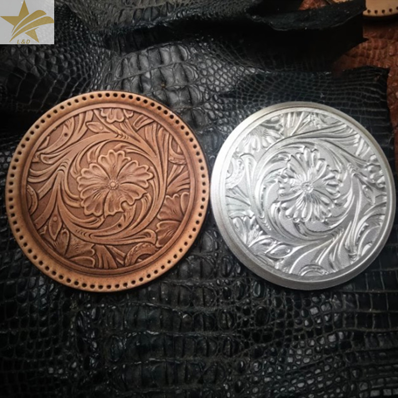 Coaster Mold Round - 3D Aluminum Alloy Arabesque Leather Embossing